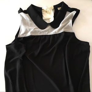 ModCloth chiffon shirt with collar & tie on back